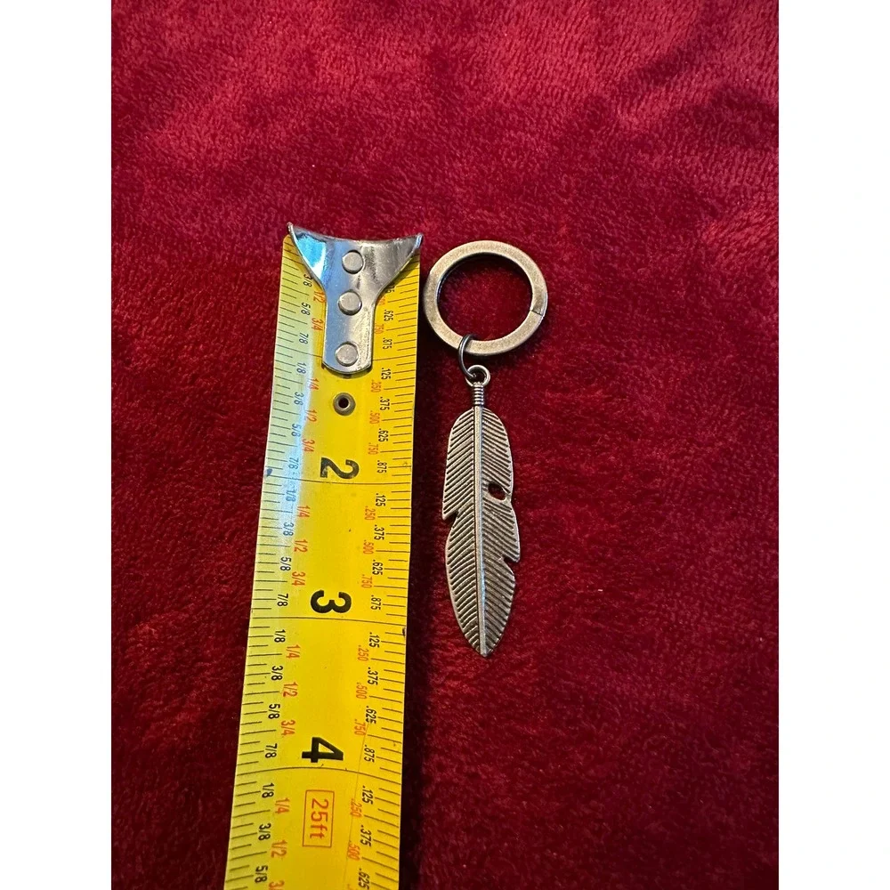 Antiqued Silver Tone Metal Feather Boho Charm Accessory